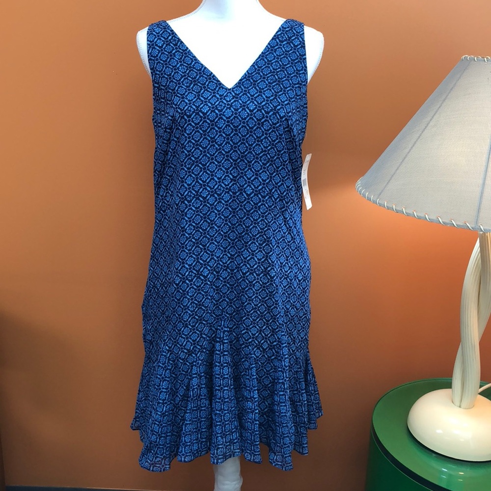 Lauren Ralph Lauren Geo-print V-neck Dress Size 4